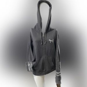 PINK Sequined zip up hoodie